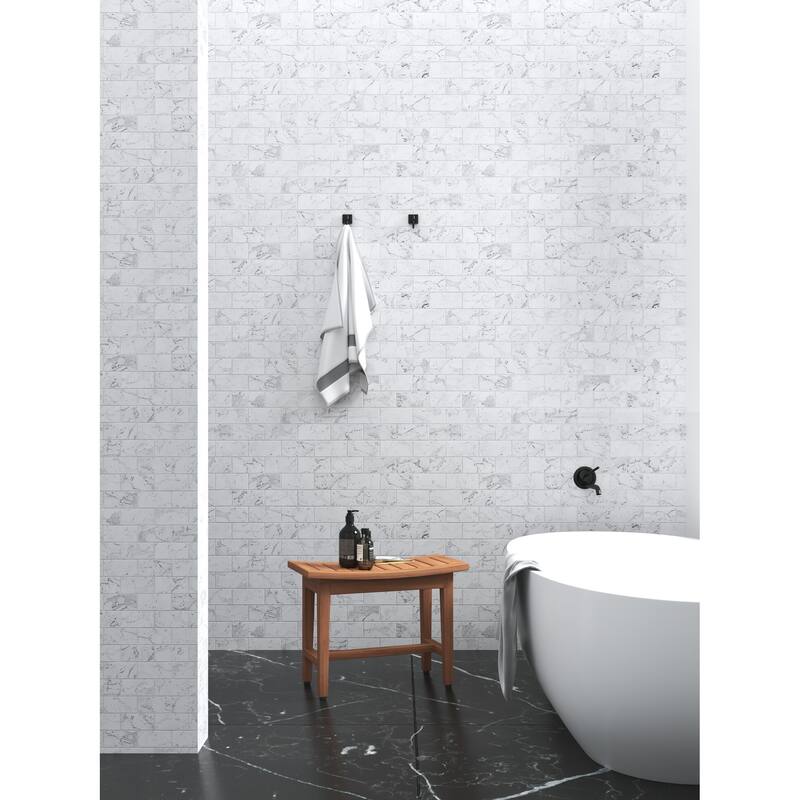 Patented Maluku Lotus Teak Shower Bench