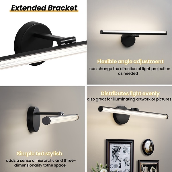 Extended bathroom vanity light outlet