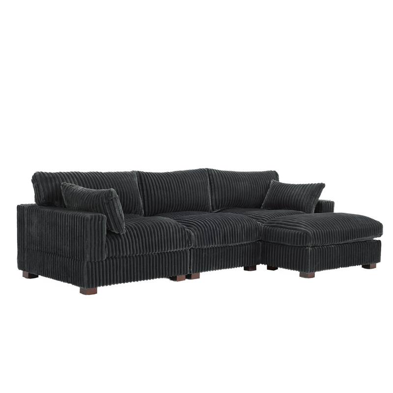 Oversized Plush Modular Sectional Sofa Couch with Ottoman