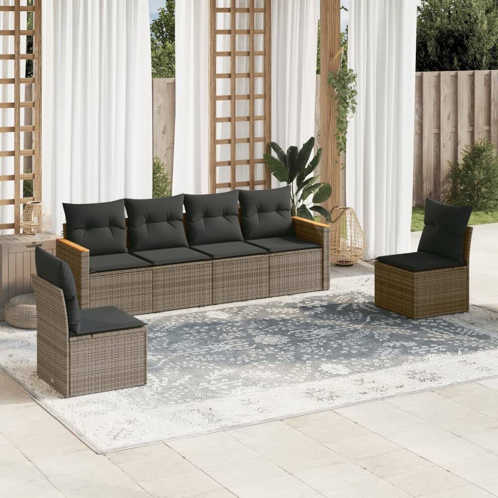 vidaXL Garden Sofa Set Black