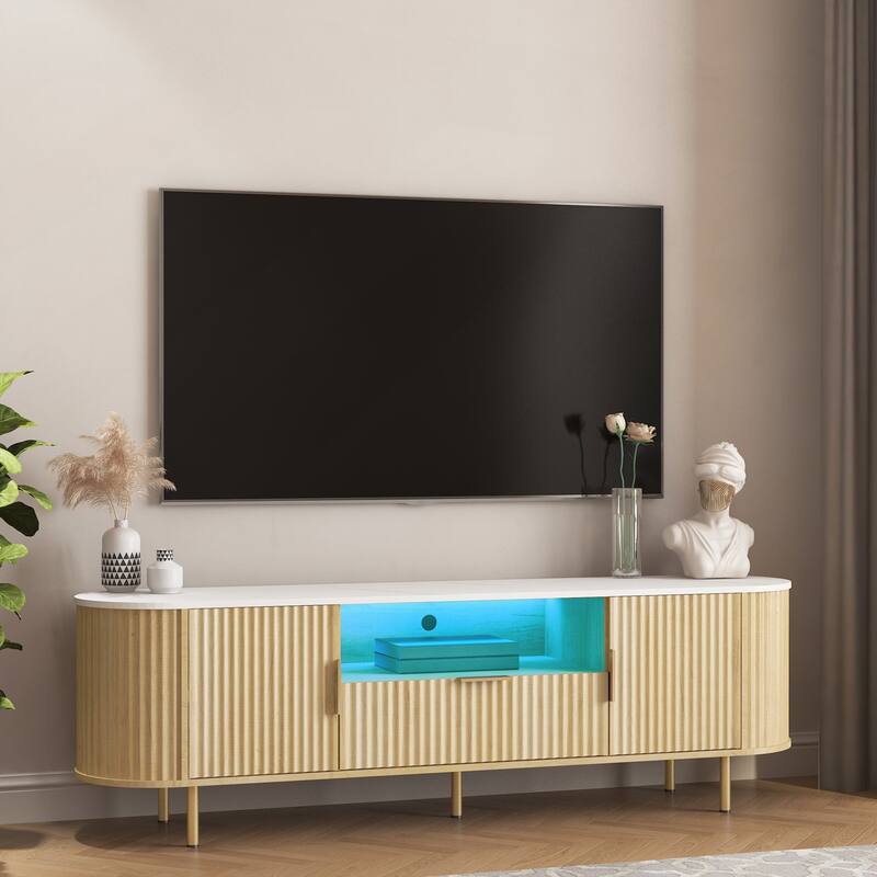 Lving Room Floor Standing TV Cabinet with 16 Color LEDs