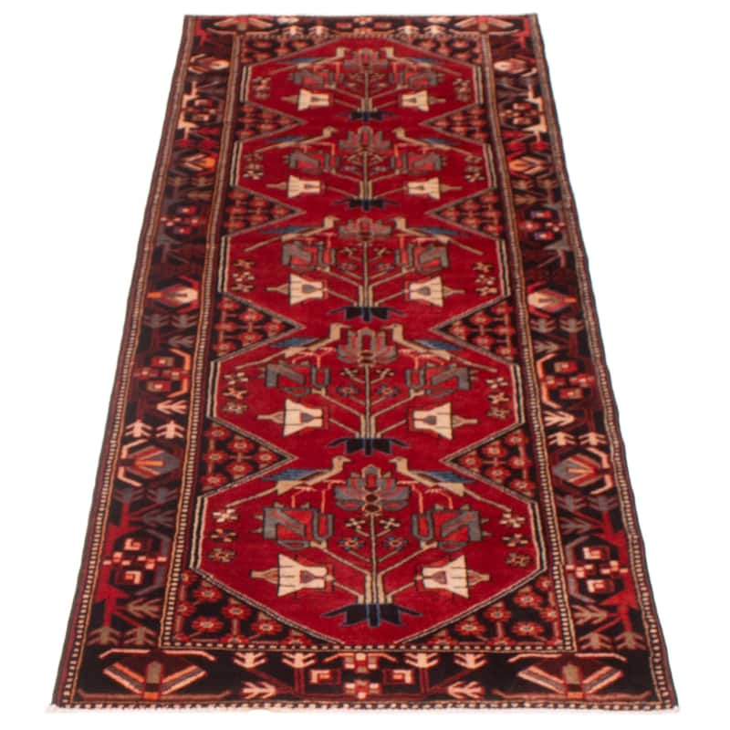 ECARPETGALLERY Hand-knotted Anadol Red Wool Rug - 3'5 x 9'6