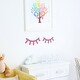 preview thumbnail 2 of 6, Walplus Pink Sleepy Eyes Cute Eyelashes Wall Sticker Nursery Decor