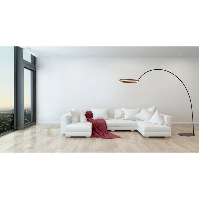 Ring Of Light Unique Geometric 60w 2-light LED Arched Floor Lamp - 82