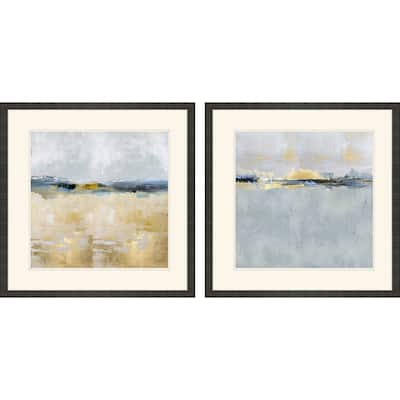 Gentle Horizon II S/2 Framed Art Giclee Under Glass - Blue