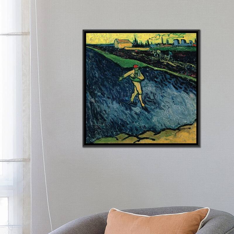 iCanvas "The Sower, 1888 " by Vincent van Gogh Framed Canvas Print