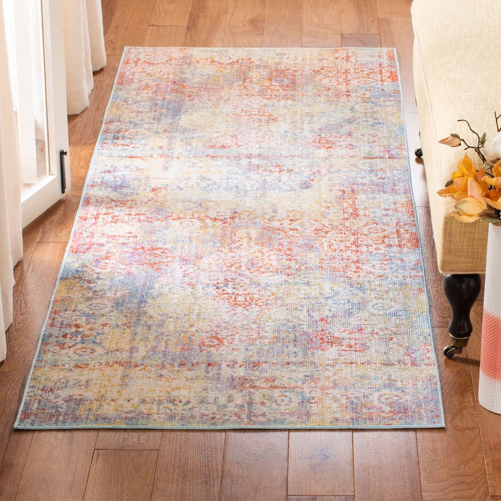 SAFAVIEH Windsor Sara Shabby Chic Polyester Distressed Rug with