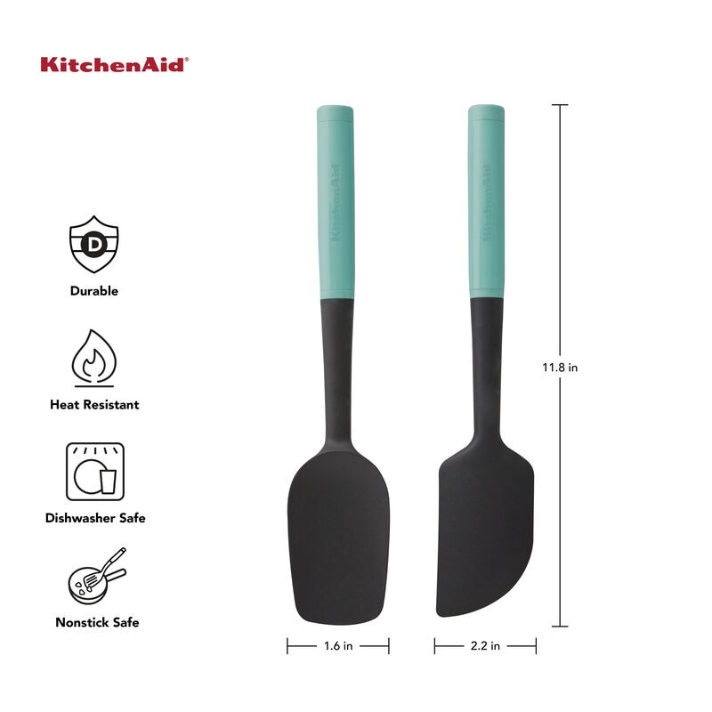 KitchenAid Universal 2-Piece Spatula Set, Aqua Sky