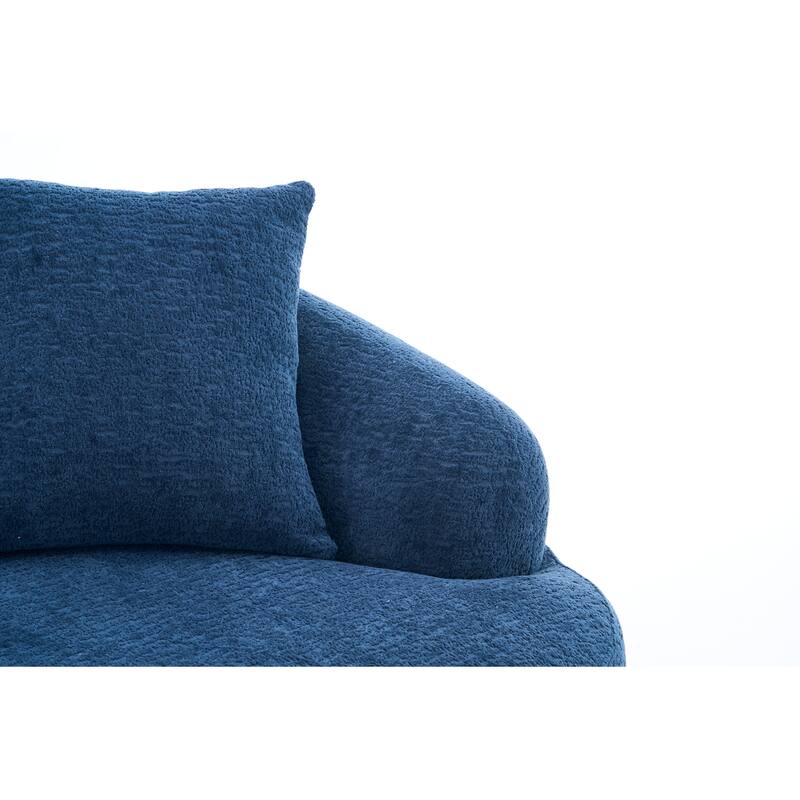 98.4" Chenille L-Shaped Sectional Sofa with Chaise & Pillows