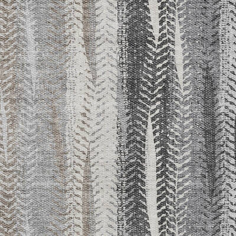 HomeRoots Botanical Leaves Transitional Rectangle Outdoor Rug