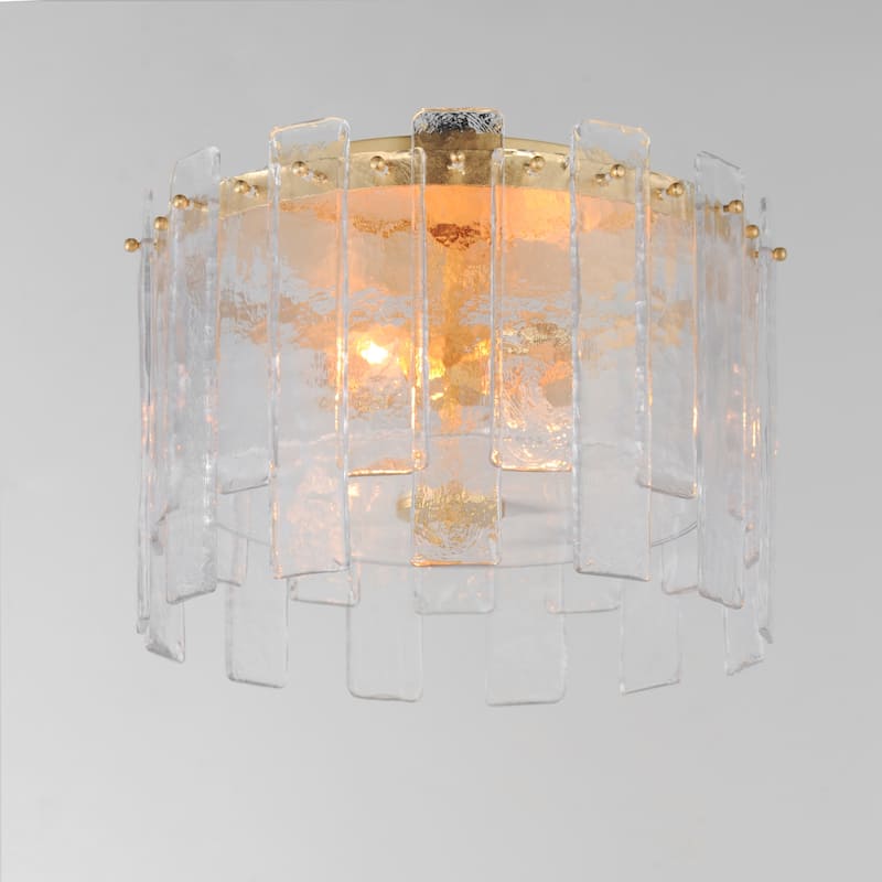 Maxim 21832AG Warren 2 Light 15" Wide Flush Mount Drum Ceiling Fixture