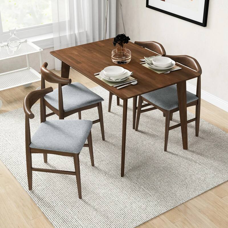 GDFStudio - Mary Modern 47" Rectangular Solid Wood Dining Table with Beveled Edges