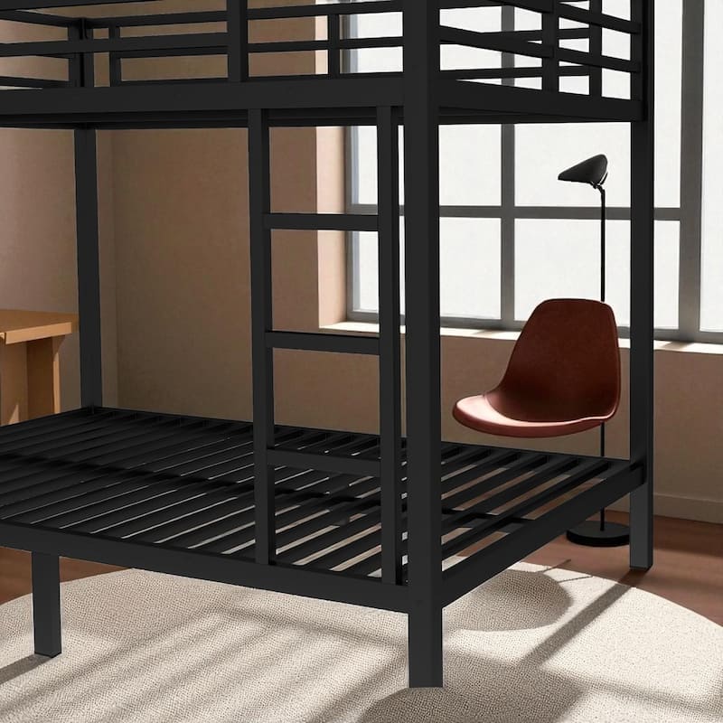Full over Full/Twin XL over Twin XL Metal Bunk Bed for Teens and Adults, Space-Saving, Noise-Free, No Box Spring Needed
