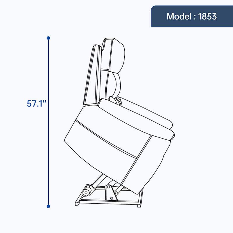 Roomfitters Dual Motor Power Lift Recliner 180 Flat Infinite Position Heat Massage Heavy Duty Leatherair Sofa