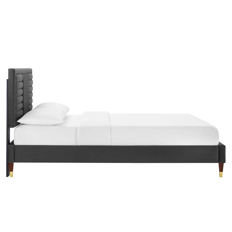 Sofia Channel Tufted Performance Velvet Full Platform Bed