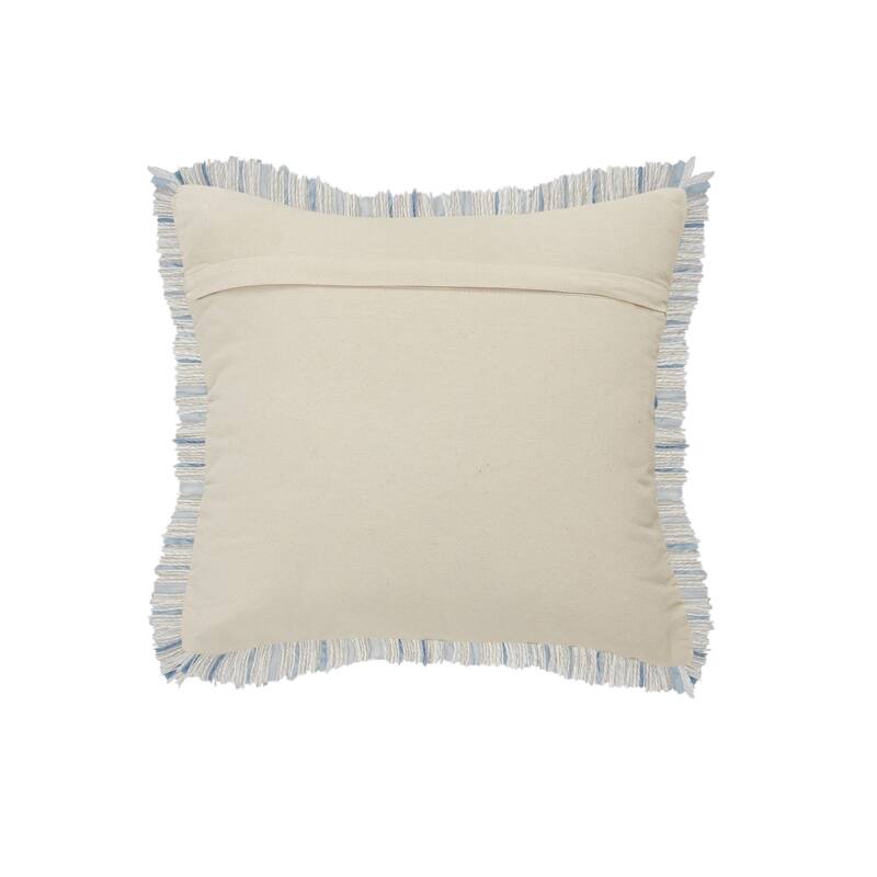 20" Black and Blue Interwoven Square Throw Pillow