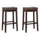 preview thumbnail 17 of 19, Linon Willamette Backless Barstool with Faux Leather Seat (Set of 2)