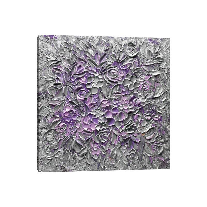iCanvas "Cotton Candy Florals - Purple Gray" by Nada Khatib Canvas Print