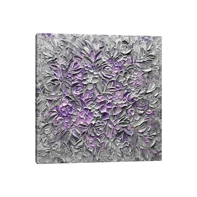 iCanvas "Cotton Candy Florals - Purple Gray" by Nada Khatib Canvas Print
