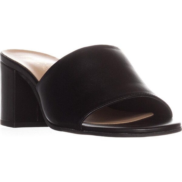 black slide sandals heel