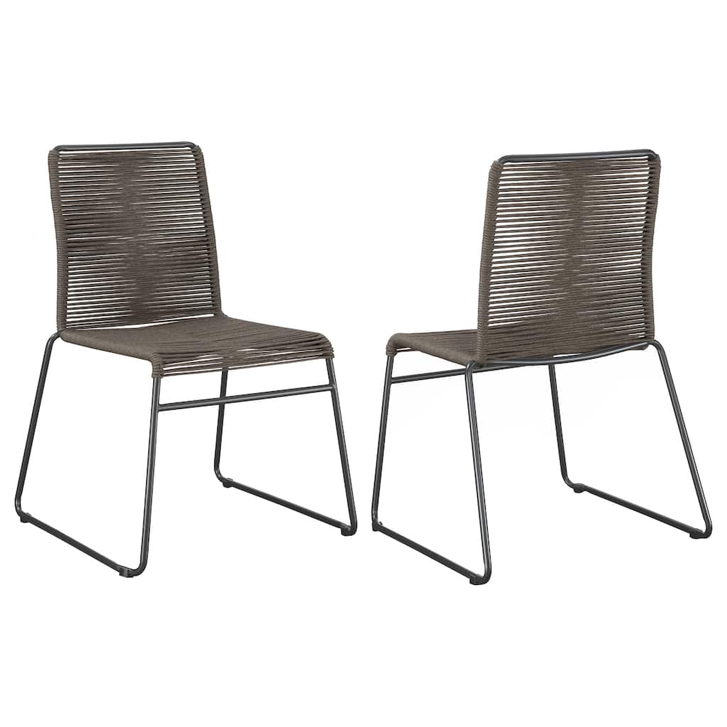Jerome Woven Rope Stackable Side Chair (Set of 2)