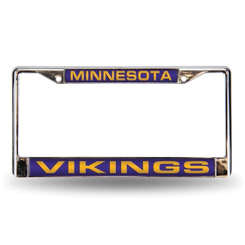 NFL Minnesota Vikings Purple Laser Chrome Acrylic License Plate Wall Frame