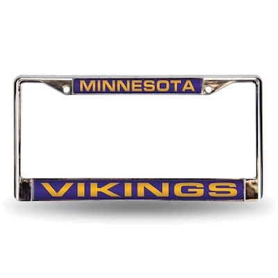 NFL Minnesota Vikings Purple Laser Chrome Acrylic License Plate Wall Frame