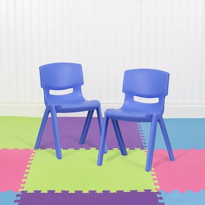 2 Pack Plastic Stack School Chair with 13.25"H Seat, K-2 School Chair
