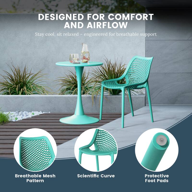 Frond and Form Outdoor Stacking Dining Side Chair (Set of 2)