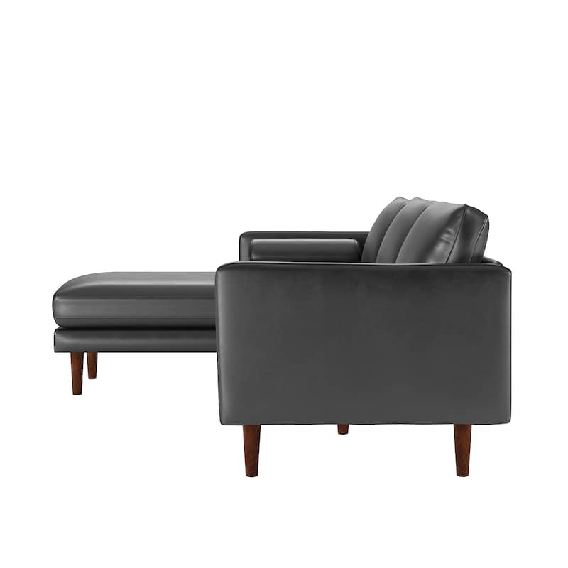 Oana Mid-Century Faux Leather Sectional Sofa by iNSPIRE Q Modern