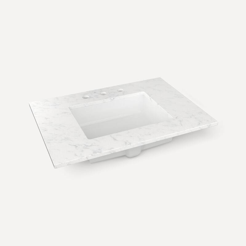 Robern TB31UCO-8 31" Quartz Vanity Top for Widespread Faucet - Lyra
