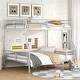 preview thumbnail 35 of 56, Modern Classic Style Twin Over Twin Bunk Bed, Made by Sturdy Metal Queen Silver
