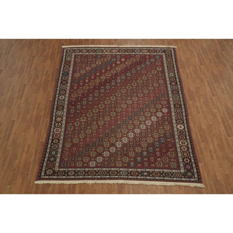 Hand Woven Oriental 100% Wool Carpet Traditional Tribal Oranges & Rust Sumak Area Rug - 12' 0'' X 9' 5''