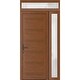 preview thumbnail 5 of 17, Exterior Prehung Metal-Plastic Door Frosted Glass Manux 8111 Walnut Side & Top Sidelite 52x94 Lefthand Inswing White - W36xH80+14
