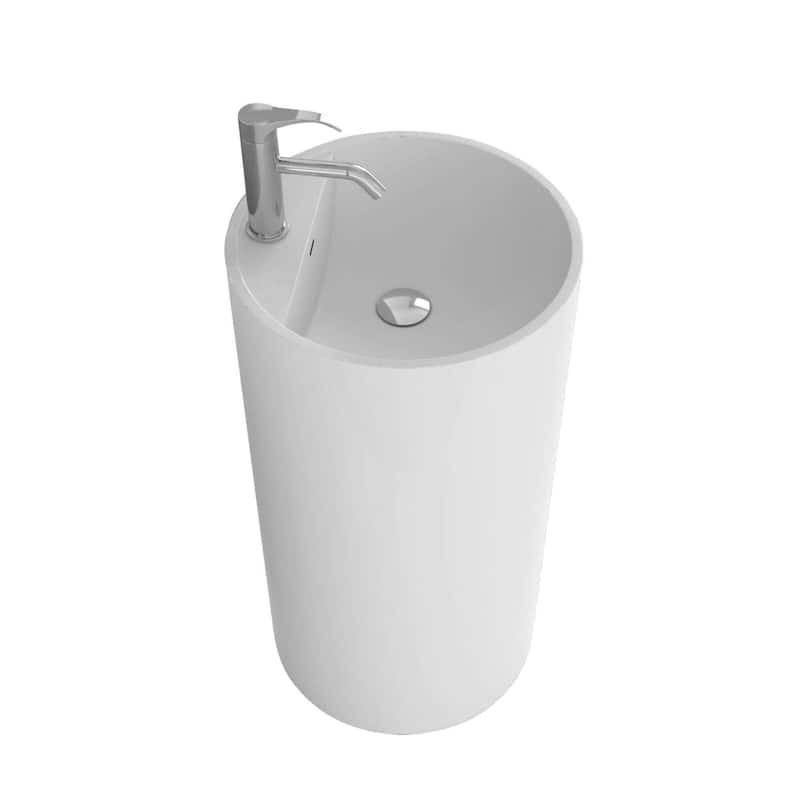 Fine Fixtures Crestview White Pedestal Sink - 17 ¾ x 35 ⅜
