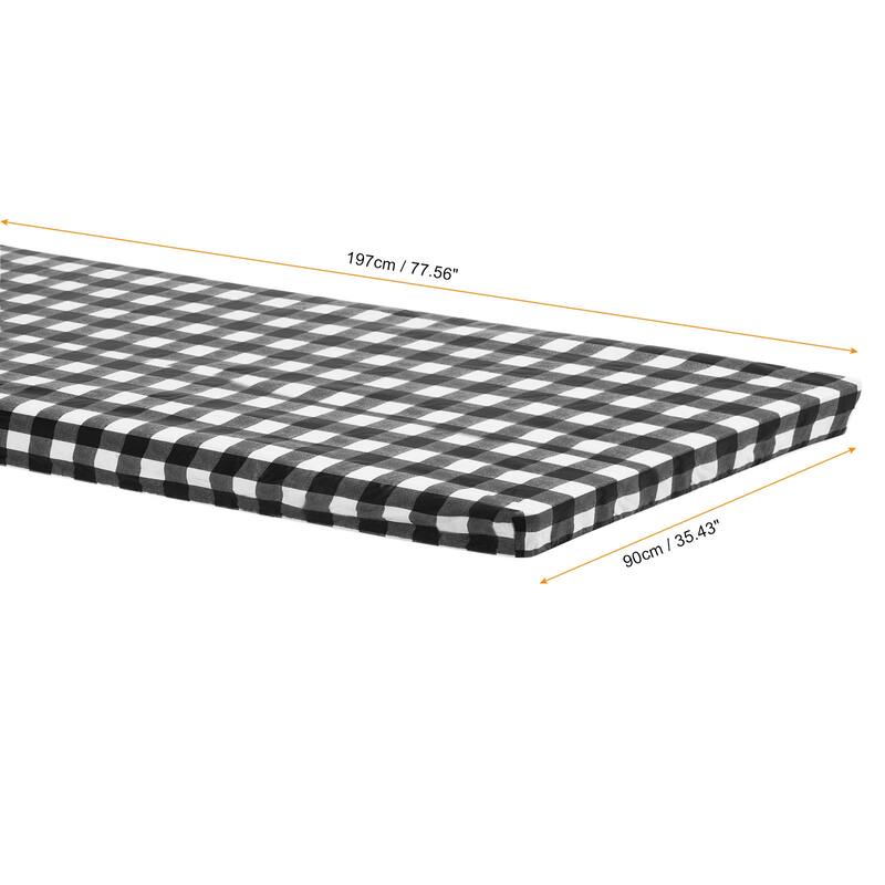 Picnic Table Cover PVC Vinyl Fitted 6ft Tablecloth w Flannel Backing - 197 x 90 cm - Black