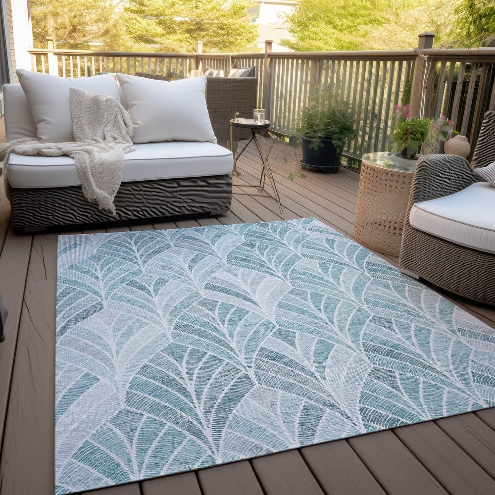 Machine Washable Indoor/ Outdoor Chantille Modern Mosaic Rug