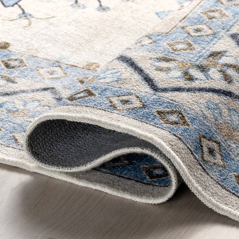 Clovebud Geometric Machine Washable Area Rug
