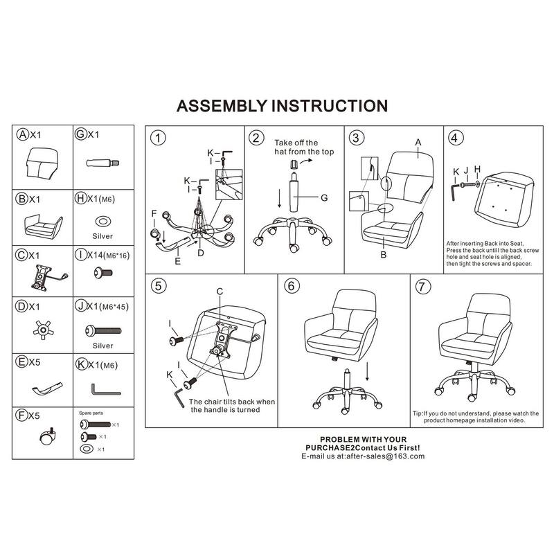 Artificial leather, PU leather, adjustable in height, suitable for office, bedroom, dressing table and other environments