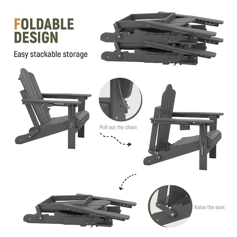 HDPE Plastic Outdoor/Indoor Adjustable Folding Adirondack Chair