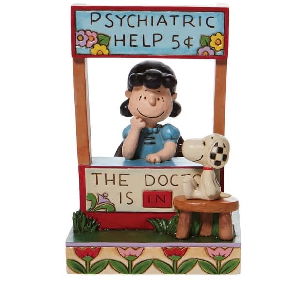 Peanuts Lucy at Psychiatric Booth The Doctor Is In Figurine Bed Bath