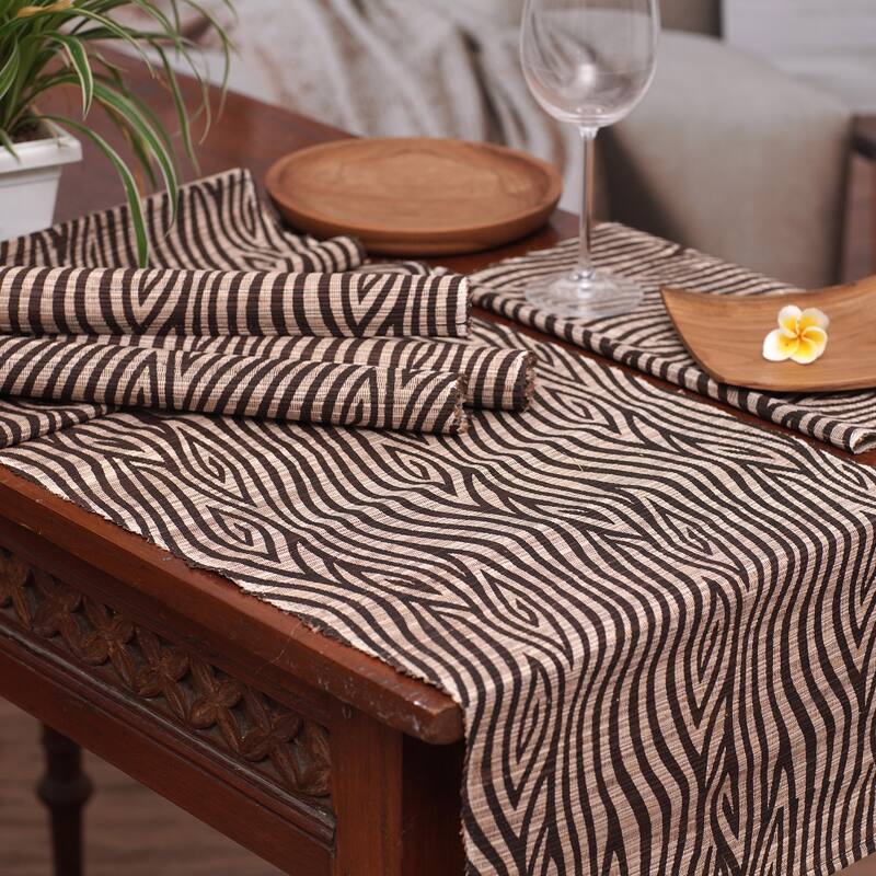 Novica Handmade Brown Delight Cotton Blend Table Runner And Placemats (Set Of 5) Bed Bath