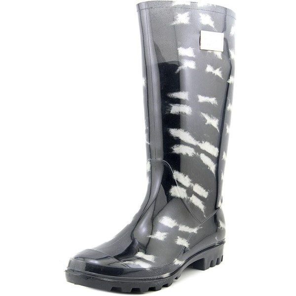 Nicole Miller New York Rena Women Round Toe Synthetic Black Rain Boot