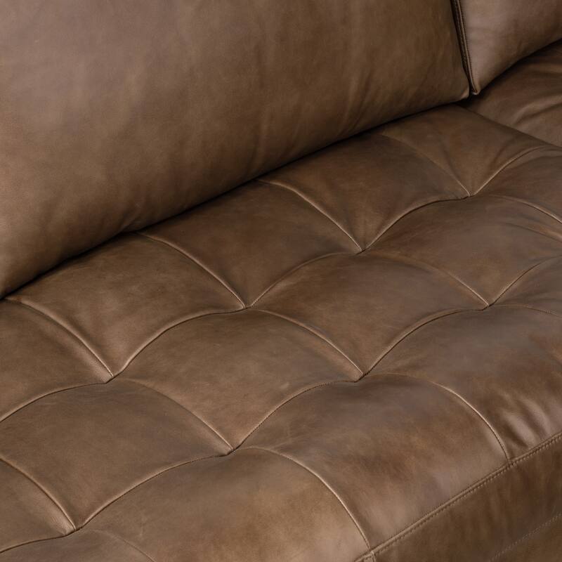 Poly & Bark Napa 104.5" Right-facing Sectional Sofa - Full Grain Genuine Italian Leather