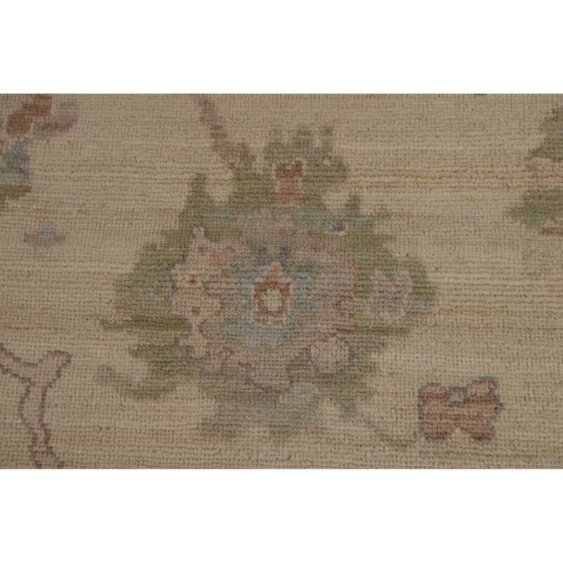 Vegetable Dye Oushak Turkish Large Area Rug Hand-Knotted Wool Carpet - 10'3"x 14'1"