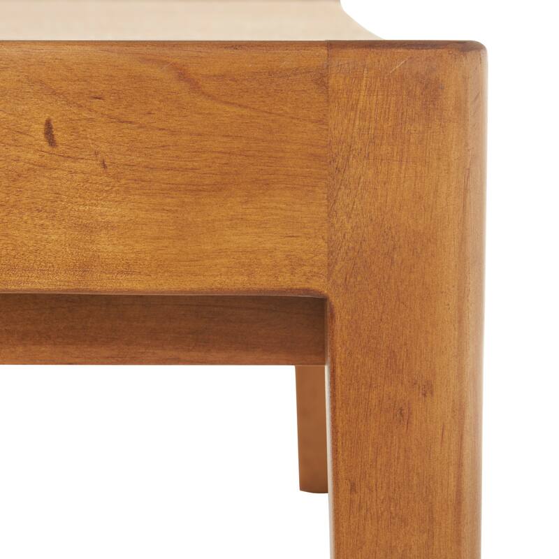 Brown Wood Handmade Traditional Bench with Rope Wrapped Seat