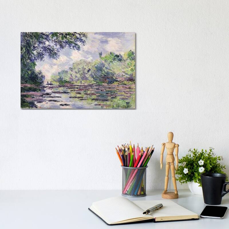 iCanvas "The Seine at Giverny, 1885 " by Claude Monet Canvas Print - 8x12x0.75