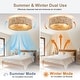 preview thumbnail 10 of 12, 20 Inch Boho Rattan Flush Mount Ceiling Fan with Lights and Remote Control, 6-Speed Reversible Caged Ceiling Fan for Low Profile