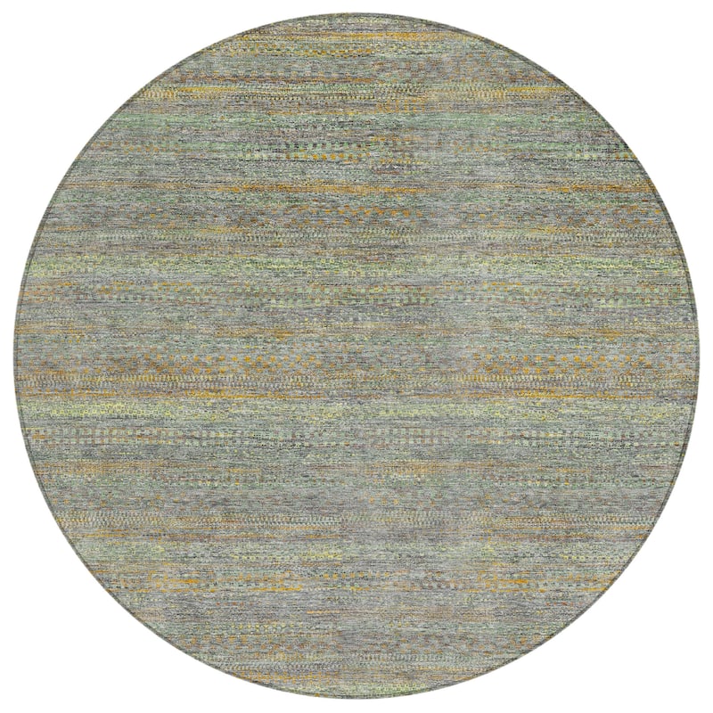 Machine Washable Indoor/Outdoor Modern Stripes Chantille Rug