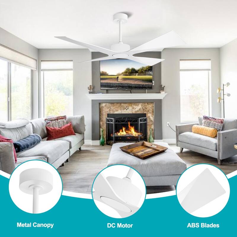 MLiAN 54 In. 4 -ABS Blades Wet Rated Outdoor Ceiling Fan with Remote
